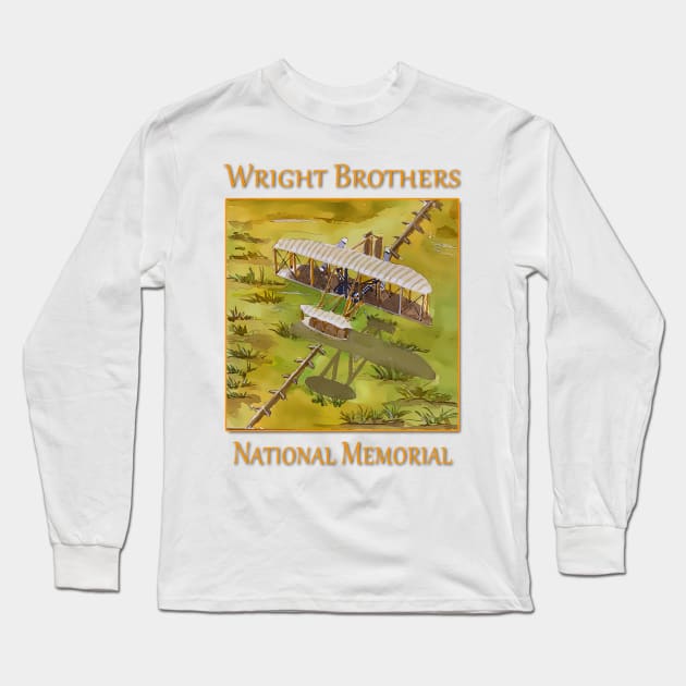 Wright Brothers National Memorial, Kitty Hawk North Carolina Long Sleeve T-Shirt by WelshDesigns